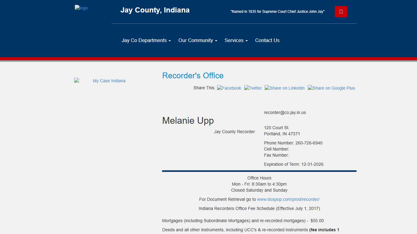 Jay County, Indiana / Jay Co Departments / Recorder's Office - Jay County, Indiana